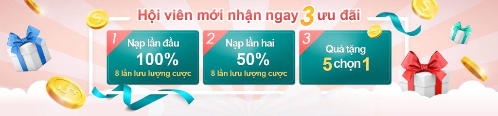 Hội viên mới tại Kubet nhận ngay 3 ưu đãi khủng: Thưởng 100%, 50% và quà tặng chọn 1 trong 5.